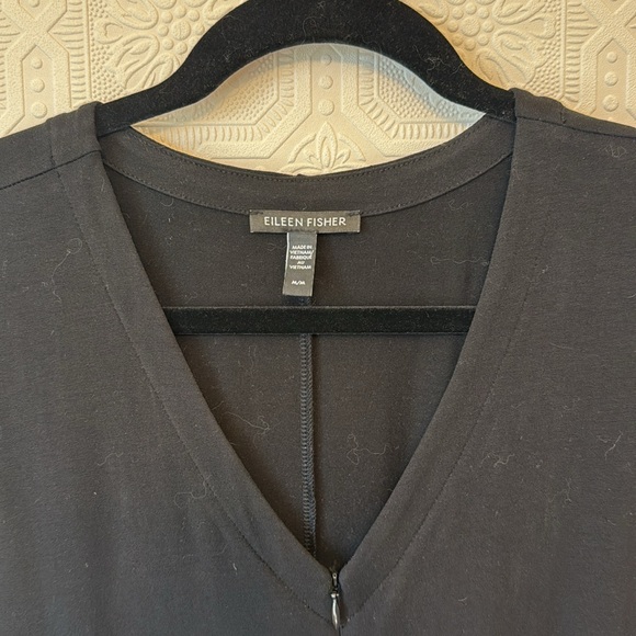 Eileen Fisher Jersey Crop Jumpsuit Black Size Medium - Picture 2 of 5